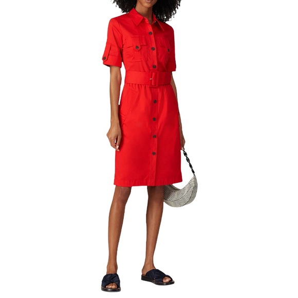 Derek Lam Red Utility Dress, Sz 38, US 8, M - Picture 2 of 14